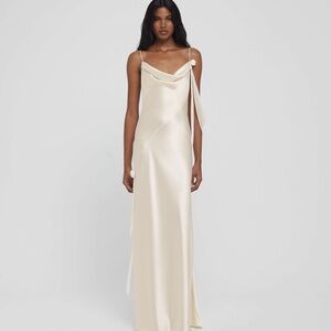 Rat & Boa Cream Sleeveless Maxi Gown